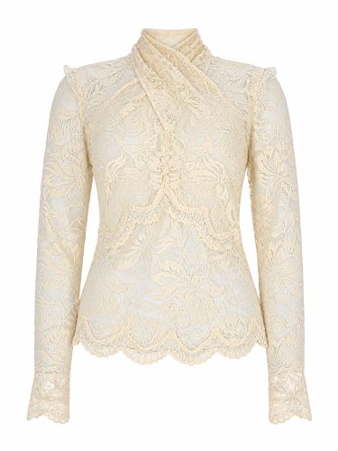 Top in pizzo con dettaglio cut-out - rabanne - Modalova