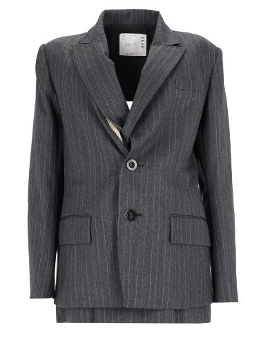 Sacai giacca layered "herringbone" - sacai - Modalova