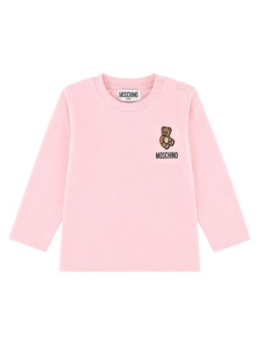 T-shirt da neonata con ricamo teddy bear - moschino - Modalova