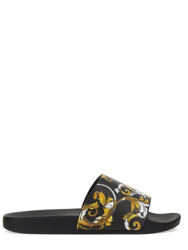 Sandalo slide con logo - versace jeans couture - Modalova
