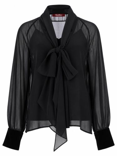 Blusa "zattera" in georgette di seta - max mara studio - Modalova