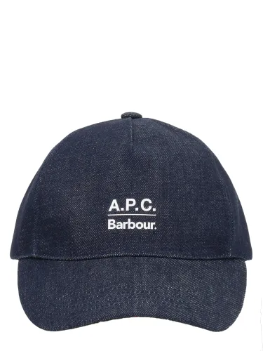 Barbour x a. p.c. cappello da baseball in di cotone cerato - barbour x a.p.c. - Modalova