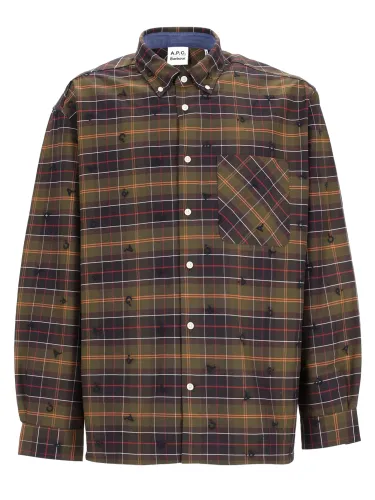 Barbour x a. p.c. camicia con ricamo monogram - barbour x a.p.c. - Modalova