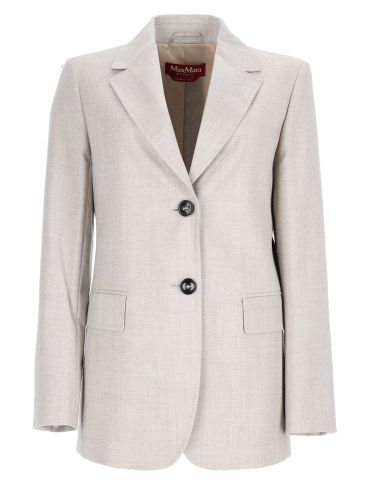 Blazer monopetto in flanella di lana - max mara studio - Modalova