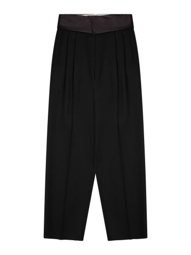 Pantalone in lana con baschina - alysi - Modalova