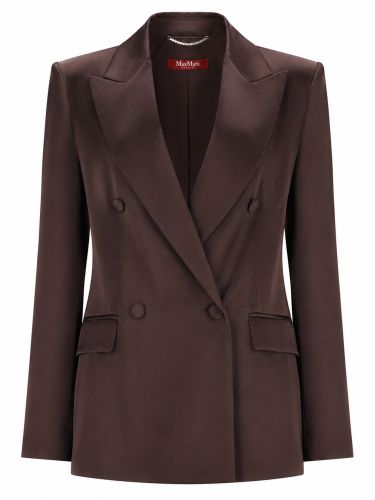 Blazer doppiopetto in envers satin - max mara studio - Modalova