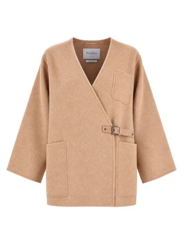 Cappotto cardigan in cammello e mohair - max mara - Modalova