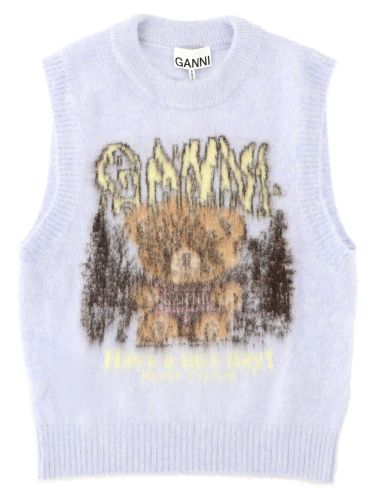 Gilet in alpaca "teddy forest" - ganni - Modalova