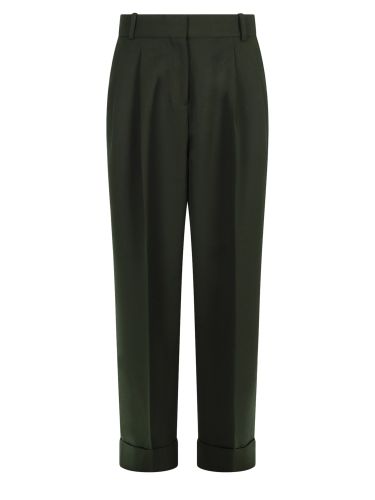 Ganni pantalone in twill di lana - ganni - Modalova