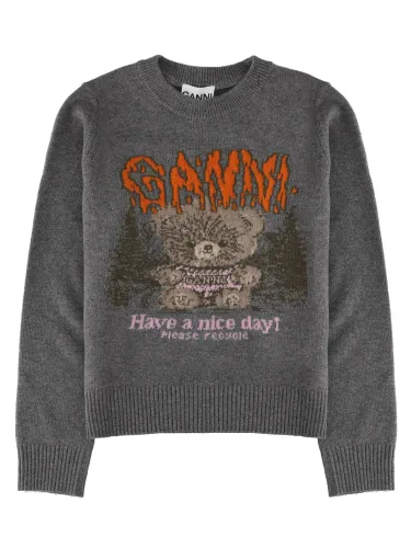 Ganni maglia "teddy forest" - ganni - Modalova