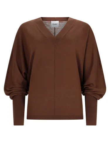Nude maglia in lana con scollo a v - nude - Modalova