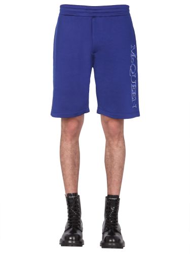 Shorts with embroidered logo - alexander mcqueen - Modalova