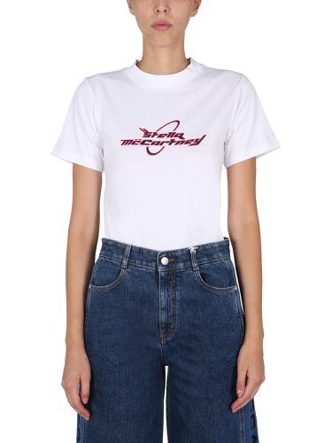 T-shirt with logo print - stella mccartney - Modalova