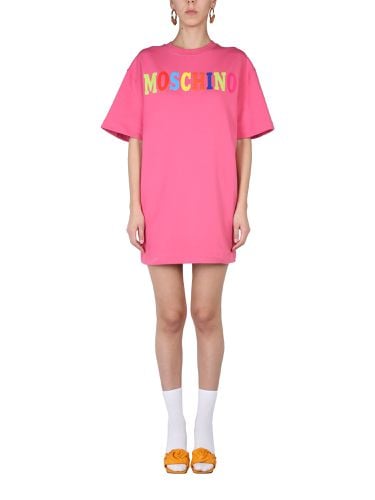 Moschino flocked logo dress - moschino - Modalova