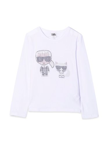 T-shirt karl & choupette con strass - karl lagerfeld - Modalova