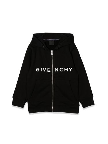 Zipper hooded cardigan with logo - givenchy - Modalova