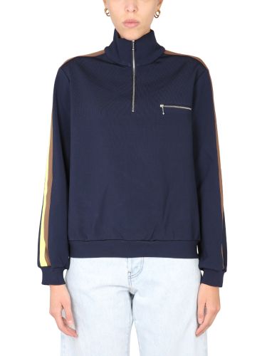 Sweatshirt with front zipper - tory burch - Modalova