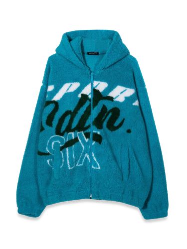 Felpa jacquard fur con zip e cappuccio - dsquared2 - Modalova