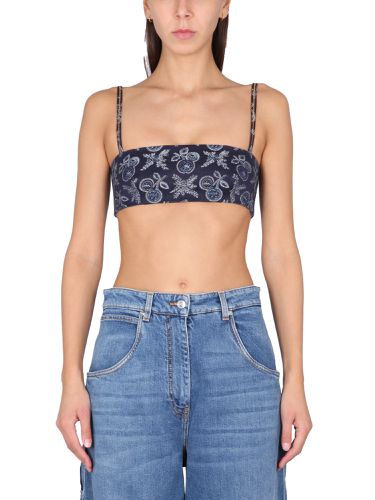 Etro jacquard demin bralette top - etro - Modalova