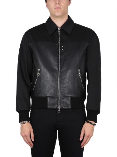 Leather bomber jacket - alexander mcqueen - Modalova