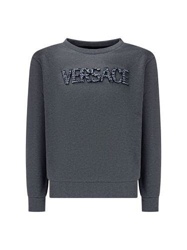 Sweatshirt fleece cocco logo embroidery - versace - Modalova