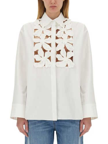 Embroidered compact poplin shirt - valentino - Modalova