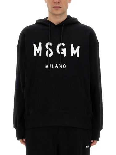 Msgm sweatshirt with brushed logo - msgm - Modalova