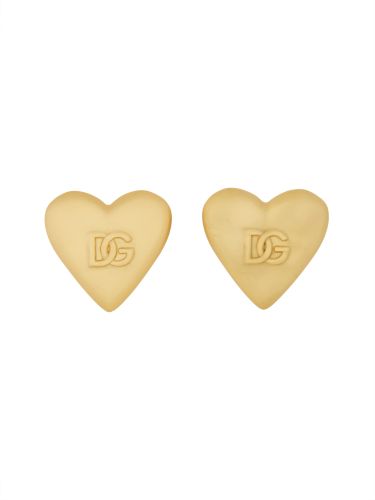 Heart earrings with dg logo - dolce & gabbana - Modalova
