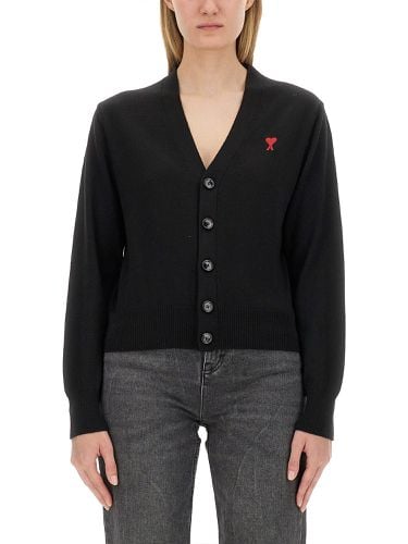 Ami paris cardigan with logo - ami paris - Modalova