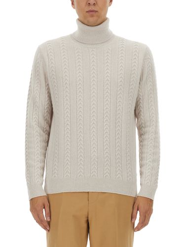 Wool and cashmere sweater - boss camel - Modalova