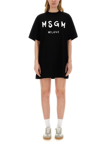 Msgm brushed logo dress - msgm - Modalova