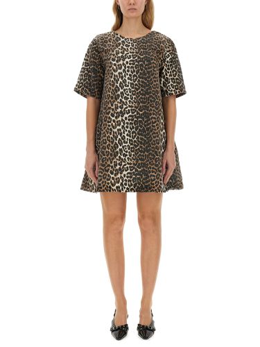 Ganni mini leopard dress - ganni - Modalova