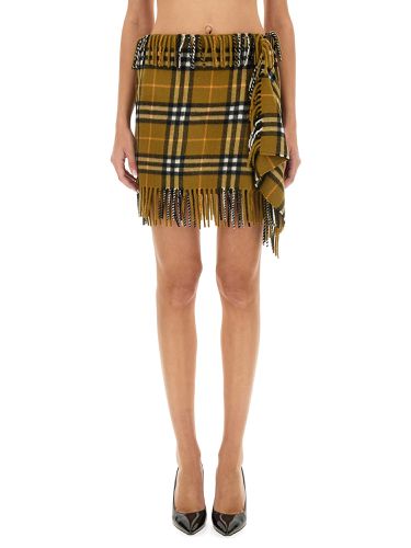 Wool and cashmere check scarf style skirt - burberry - Modalova