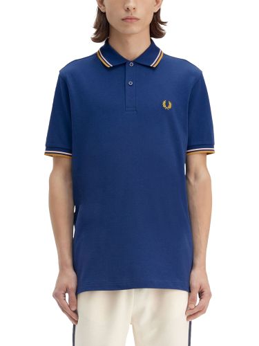 Cotton pique polo shirt with double stripe - fred perry - Modalova