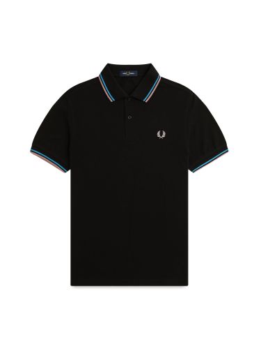 Cotton pique polo shirt with double stripe - fred perry - Modalova