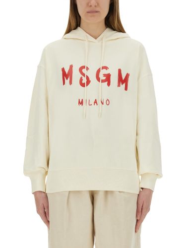 Msgm sweatshirt with brushed logo - msgm - Modalova