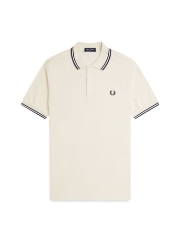 Cotton pique polo shirt with and double stripe - fred perry - Modalova