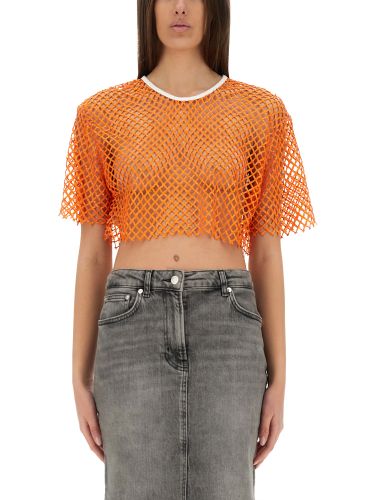 Moschino jeans cropped mesh top - moschino jeans - Modalova