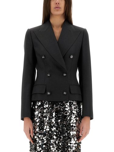 Dolce double-breasted jacket with dg logo buttons - dolce & gabbana - Modalova