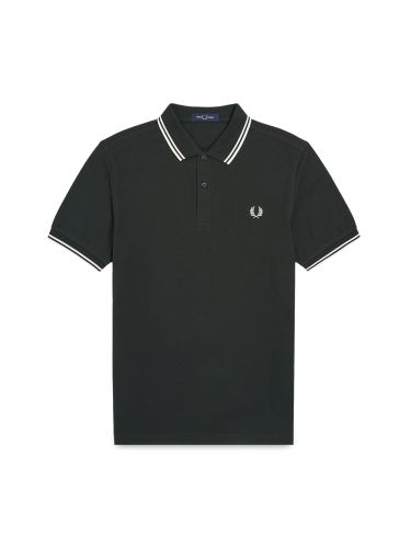 Cotton pique polo shirt with double stripe - fred perry - Modalova