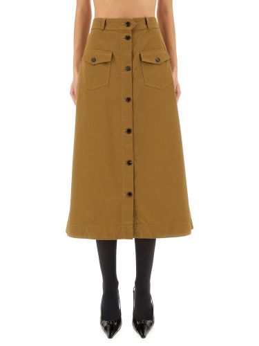 Midi skirt with buttons - saint laurent - Modalova