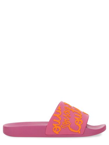 Slide sandal with logo - versace jeans couture - Modalova