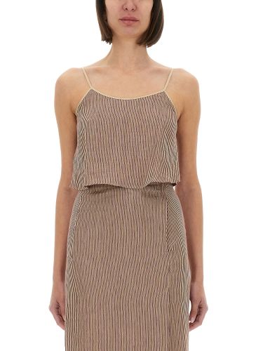Alysi "micro stripe" top with laces - alysi - Modalova