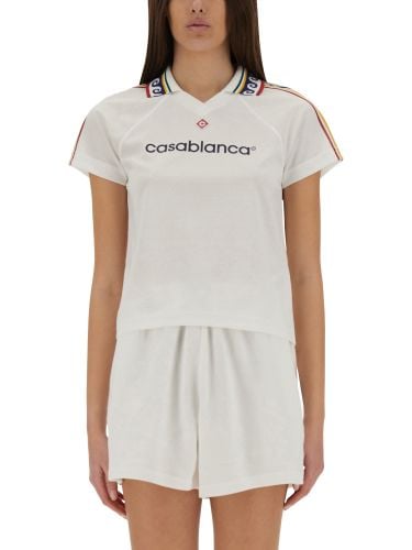 Jacquard monogram football" t-shirt - casablanca - Modalova