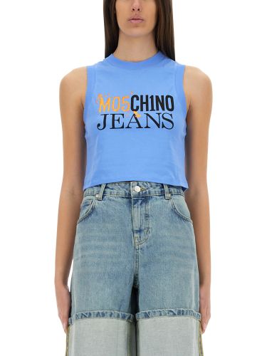 Cropped top with logo - moschino jeans - Modalova