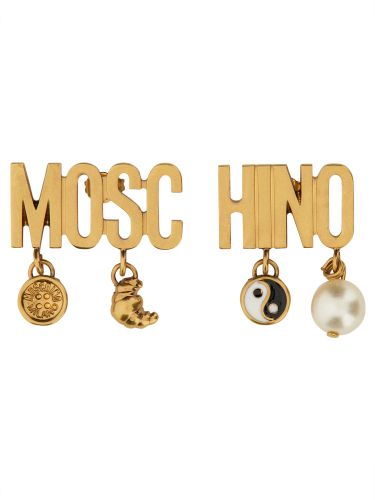 Moschino logo earrings - moschino - Modalova