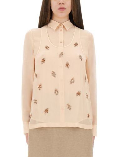 Fendi embroidered georgette top - fendi - Modalova