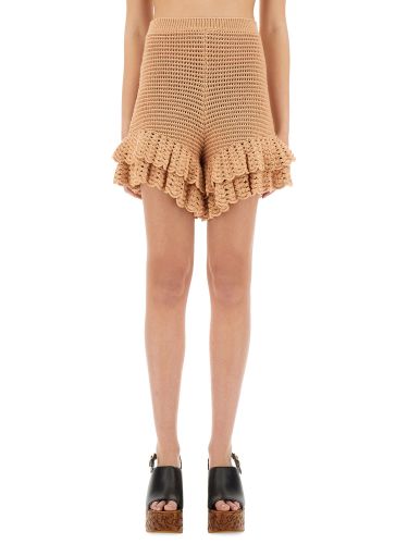 Chloé crochet knit mini shorts - chloé - Modalova