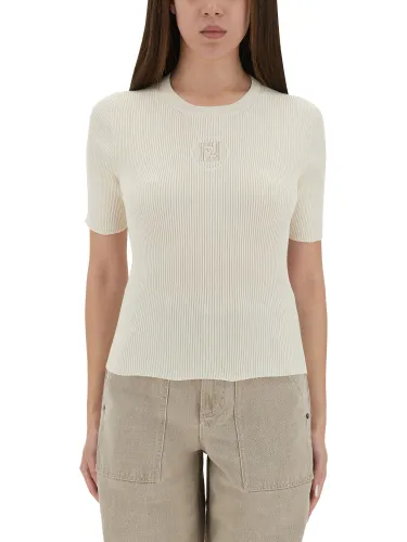 Fendi logo knit t-shirt - fendi - Modalova