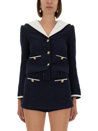 Boucle jacket with contrasting neckline - self-portrait - Modalova